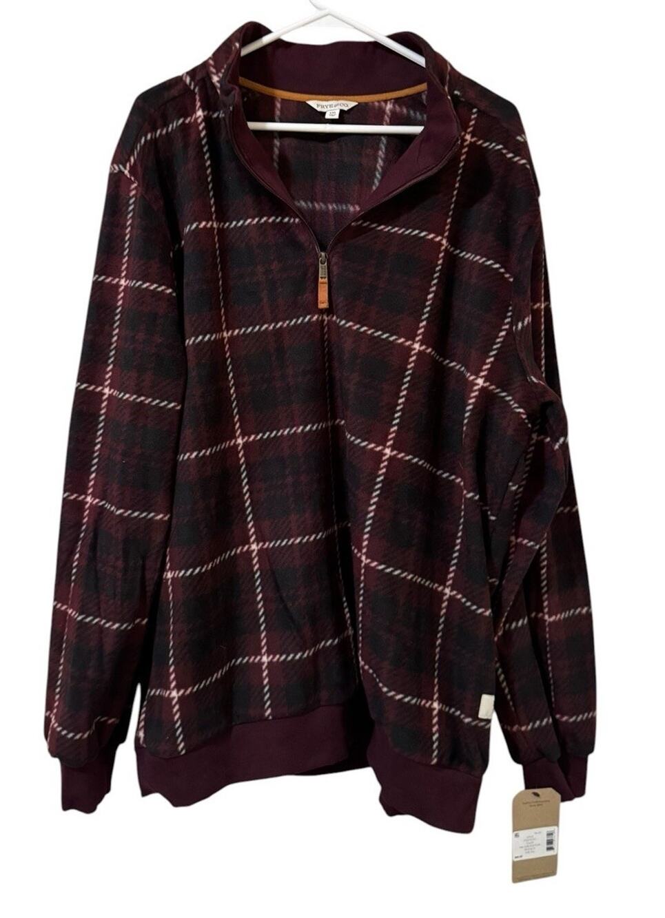 Frye Co Men Sz XXL Plaid 1/4 Zip Sweater Long Sleeve Fall Autumn Preppy City NWT